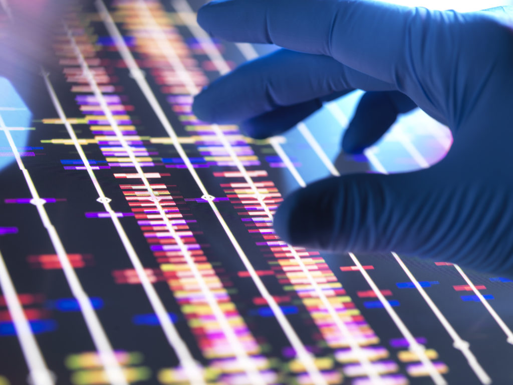 scientist hand dna analysis